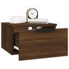 vidaXL Wall-mounted Bedside Cabinet Brown Oak 34x30x20 cm