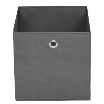 vidaXL Storage Boxes 10 pcs Non-woven Fabric 28x28x28 cm Grey