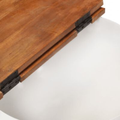 vidaXL Coffee Table Solid Reclaimed Wood White Bowl Shape