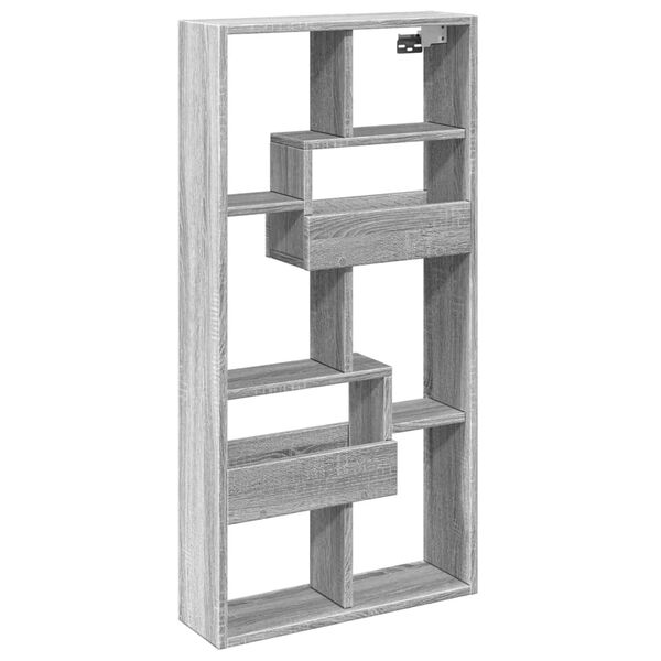 vidaXL Wall Cabinet Grey Sonoma 50x15x100 cm Engineered Wood