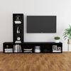 vidaXL 3 Piece TV Cabinet Set High Gloss Black Engineered Wood
