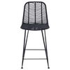 vidaXL Bar Chair 2 pcs Black 44.5 x 54.5 x 97.5 cm Rattan and Iron