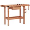 vidaXL Carpentry Workbench with Drawer and 2 Vices Hardwood