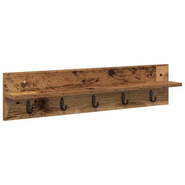 vidaXL Wall-Mounted Coat Rack Wall-mounted Old Wood 80 x 10.5 x 18 cm