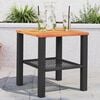 vidaXL Garden Table Black 40x40x42 cm Poly Rattan Acacia Wood