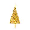 vidaXL Artificial Pre-lit Christmas Tree with Ball Set Gold 180 cm PET