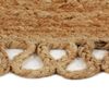 vidaXL Braided Area Rug with Wave Edge 90 cm Jute Round
