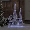 vidaXL Christmas Tree 3 pcs Cold white 20 x 20 x 80 cm Acrylic