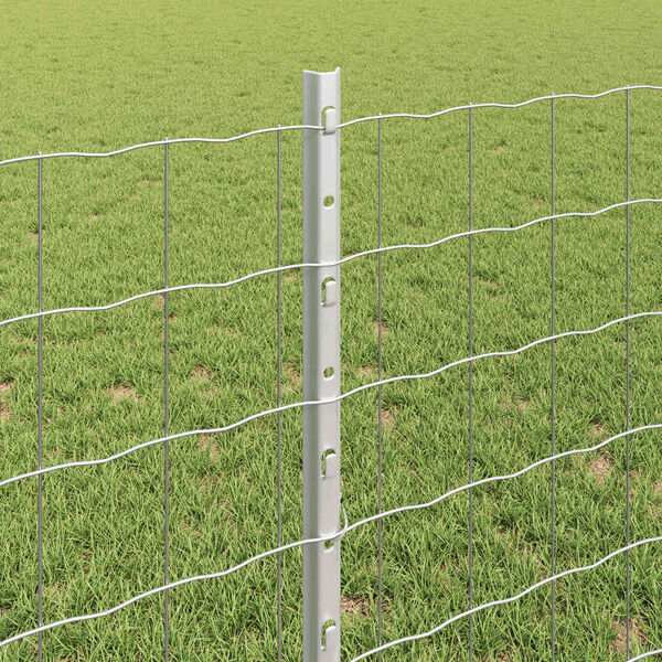 vidaXL Fence and Post Silver 0.8 x 25 m Steel