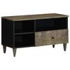 vidaXL TV Cabinet Black 80x33x46 cm Solid Wood Mango