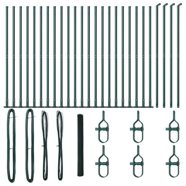 vidaXL Fence Post Green 50 x 1.4 m (13 mm mesh) Steel and PVC