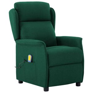 vidaXL Massage Chair Dark Green 93.5 x 67.5 x 101.5 cm Fabric