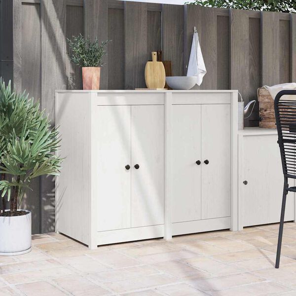 vidaXL Kitchen Door 2 pcs White 50 x 9 x 82 cm Solid Pine wood