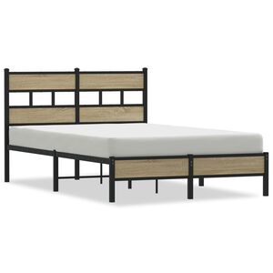 vidaXL Bed Frame without Mattress Sonoma Oak 120x190 cm Small Double Engineered Wood