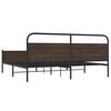 vidaXL Metal Bed Frame without Mattress Brown Oak 200x200 cm