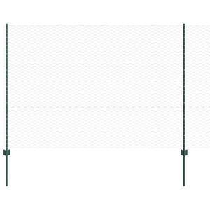 vidaXL Hexagonal Fence with Post 25 x 1.5 m PVC-Coated Steel Green