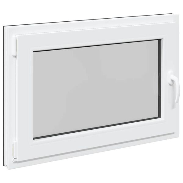 vidaXL Basement Window "RISOR" 90x70 cm Tilt&Turn DIN Left Anthracite