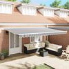 vidaXL Manual Retractable Awning Anthracite&White 500x300 cm