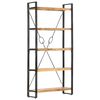 vidaXL 5-Tier Bookcase 90x30x180 cm Solid Mango Wood