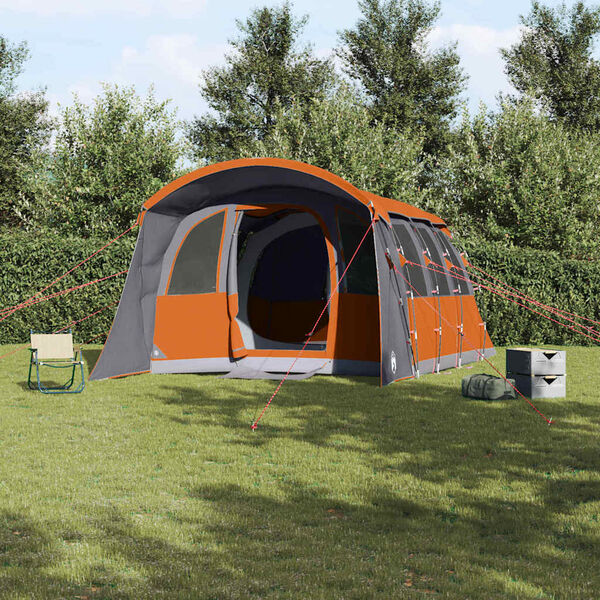 vidaXL Family Tent with Roof Grey and Orange 576 x 325 x 213 cm