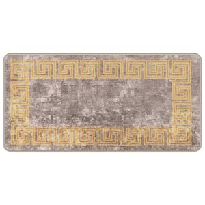vidaXL Rug Runner MARSA Grey and Gold 50 x 100 cm Polyester and PVC