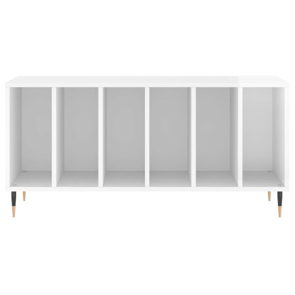 vidaXL Record Cabinet High Gloss White 100x38x48 cm Engineered Wood