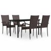 vidaXL 5 Piece Outdoor Dining Set Brown and Black