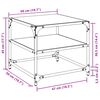 vidaXL Coffee Tables with Transparent Glass Top 2 pcs 50x50x45 cm Steel