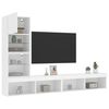 vidaXL 4 Piece TV Wall Units with LED White Engineered Wood