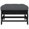 vidaXL Garden Footstool with Cushion Black Solid Wood Pine