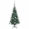 vidaXL Artificial Pre-lit Christmas Tree Green 120 cm PVC and Metal