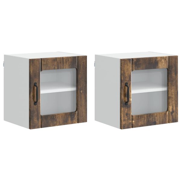 vidaXL Kitchen Cabinet 2 pcs Smoked Oak 40 x 31 x 40 cm