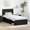 vidaXL Bed Frame with Headboard Black 100 x 200 cm Engineered wood