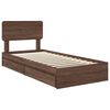 vidaXL Storage Bed with Drawer Brown Oak 100 x 200 cm Engineered Wood