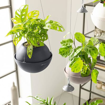 LECHUZA Hanging Planter BOLA Color 32 ALL-IN-ONE Slate
