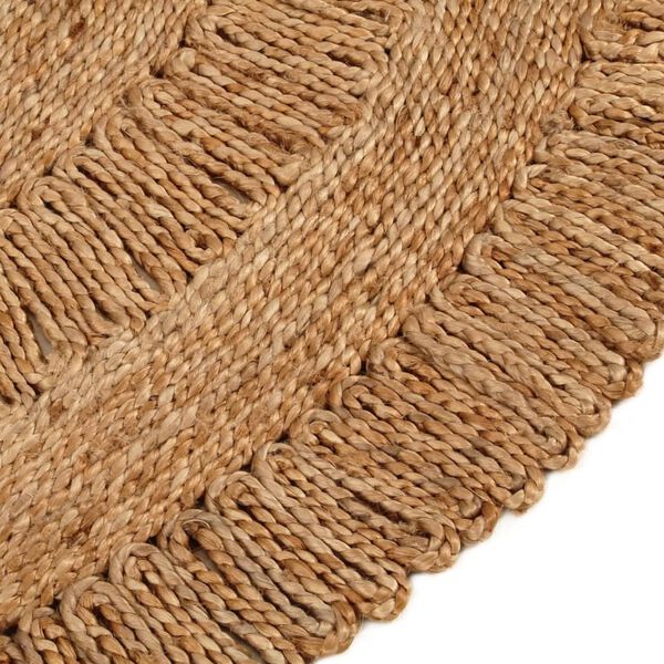 vidaXL Area Rug Hand-braided Jute 180 cm Round