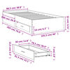 vidaXL Bed Frame with Drawers without Mattress Concrete Grey 100x200 cm