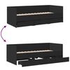 vidaXL Daybed with Drawers without Mattress Black 75x190 cm Small Single
