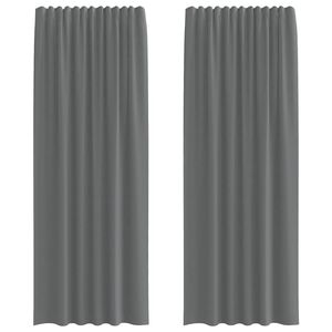vidaXL Voile Curtains with Loops 2 pcs Dark Grey 140x260 cm