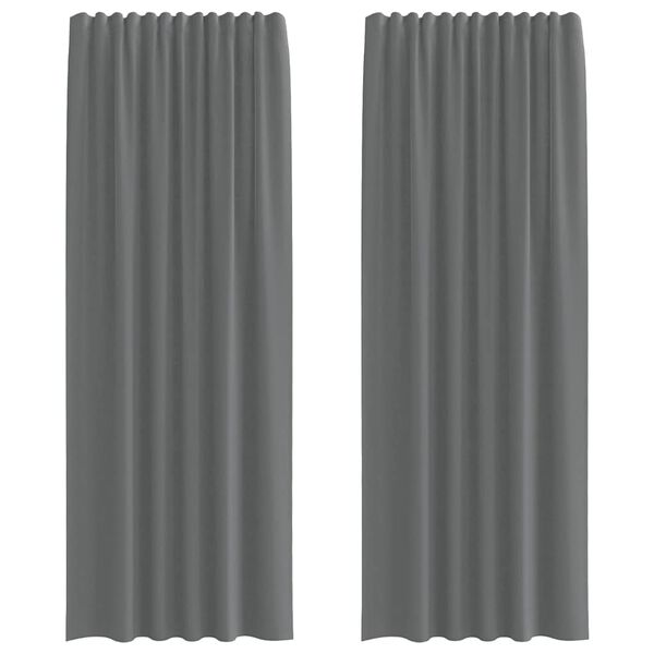 vidaXL Voile Curtains with Loops 2 pcs Dark Grey 140x260 cm