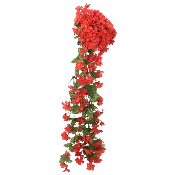 vidaXL Flower Garlands 3 pcs Red 85 cm