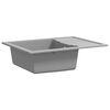 vidaXL Kitchen Sink with Overflow Hole Oval Grey Granite