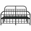 vidaXL Metal Bed Frame without Mattress with Footboard Black 180x200cm
