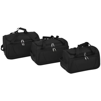 vidaXL 3 Piece Luggage Set Black