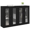 vidaXL Wall Cabinets 2 pcs Black Oak 69.5 x 34 x 90 cm Engineered Wood