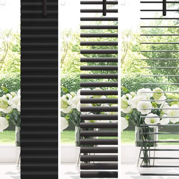 vidaXL Venetian Blind Manual Adjustable Black 213 x 50 cm PVC