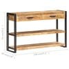 vidaXL Sideboard 120x30x75 cm Solid Rough Mango Wood
