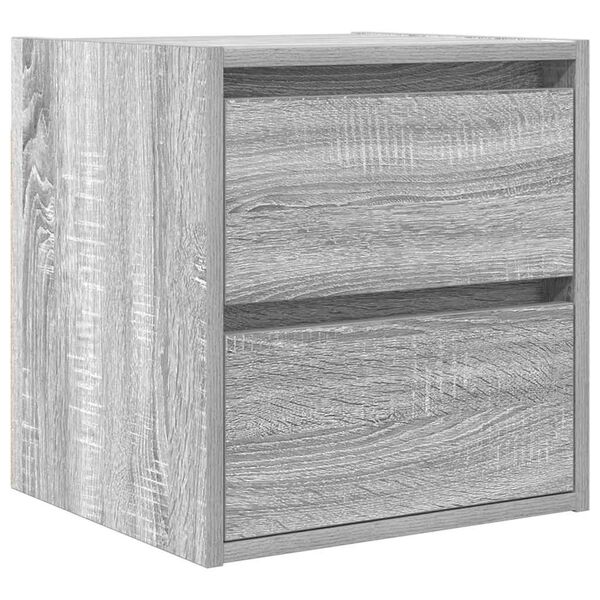 vidaXL Wall-mounted Bedside Cabinet Grey Sonoma 38x34x40 cm