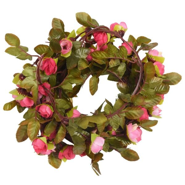 vidaXL Flower Garlands 6 pcs Rose 215 cm