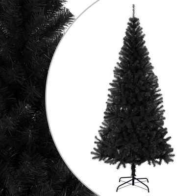 vidaXL Artificial Christmas Tree with Stand Black 210 cm PVC